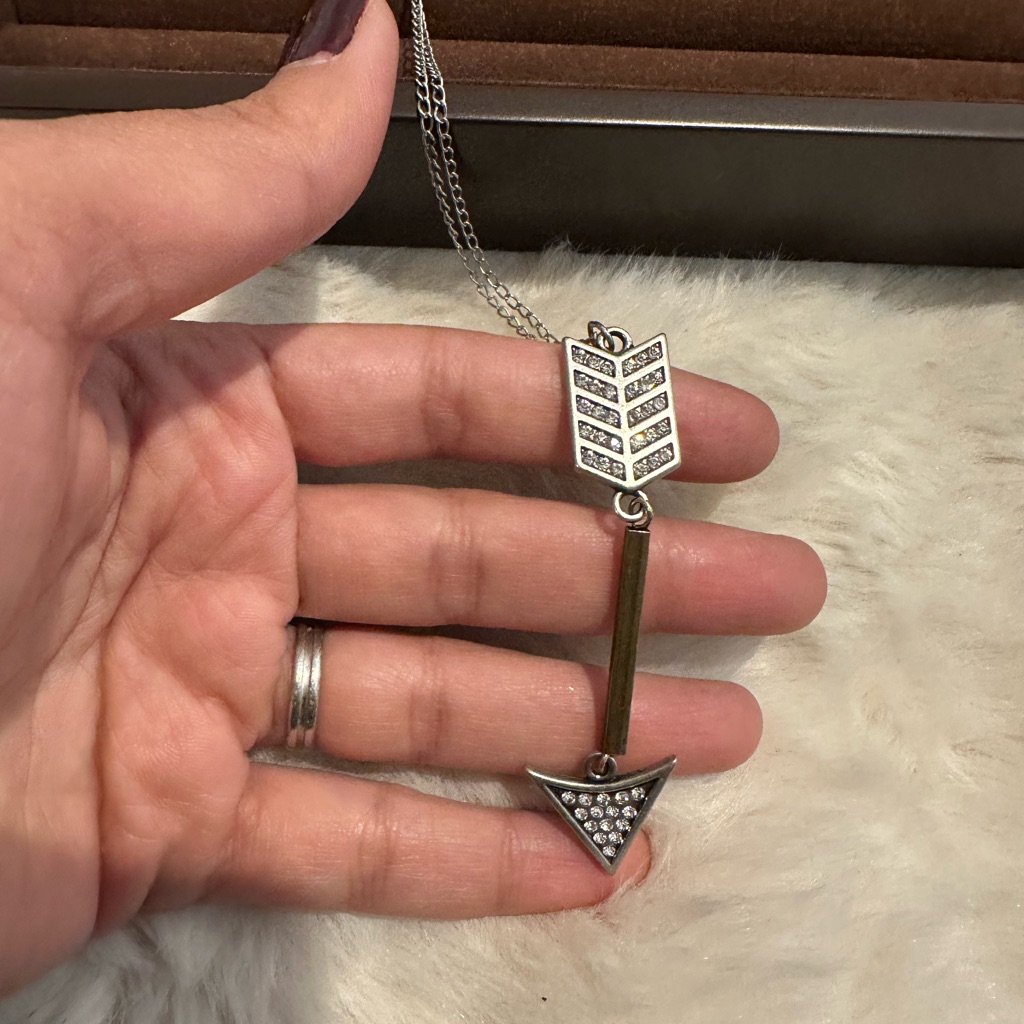 Silver And Gold Arrow Pendant Necklace